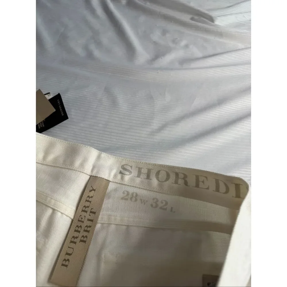 NWT Burberry Brit Shoreditch Skinny Leg White Denim Jeans Size 28 X 32 New